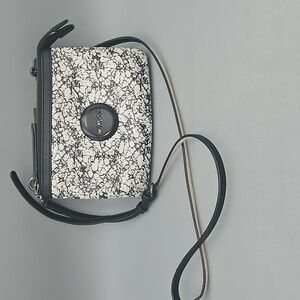 MIMCO Black And White Leather Crossbody Handbag Womens Shoulder Bag